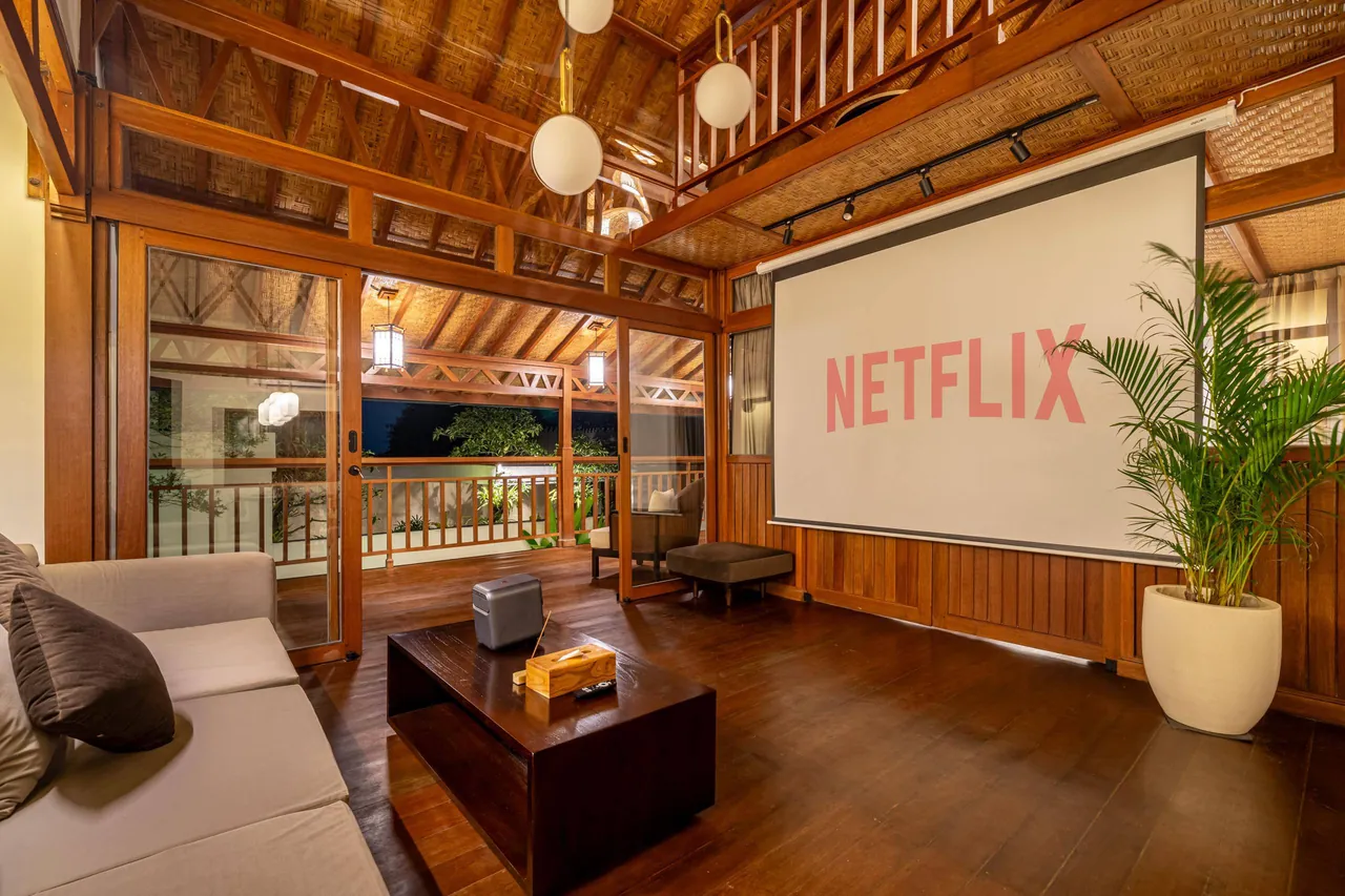 Ubud EcoHouse — Гостиная с проектором